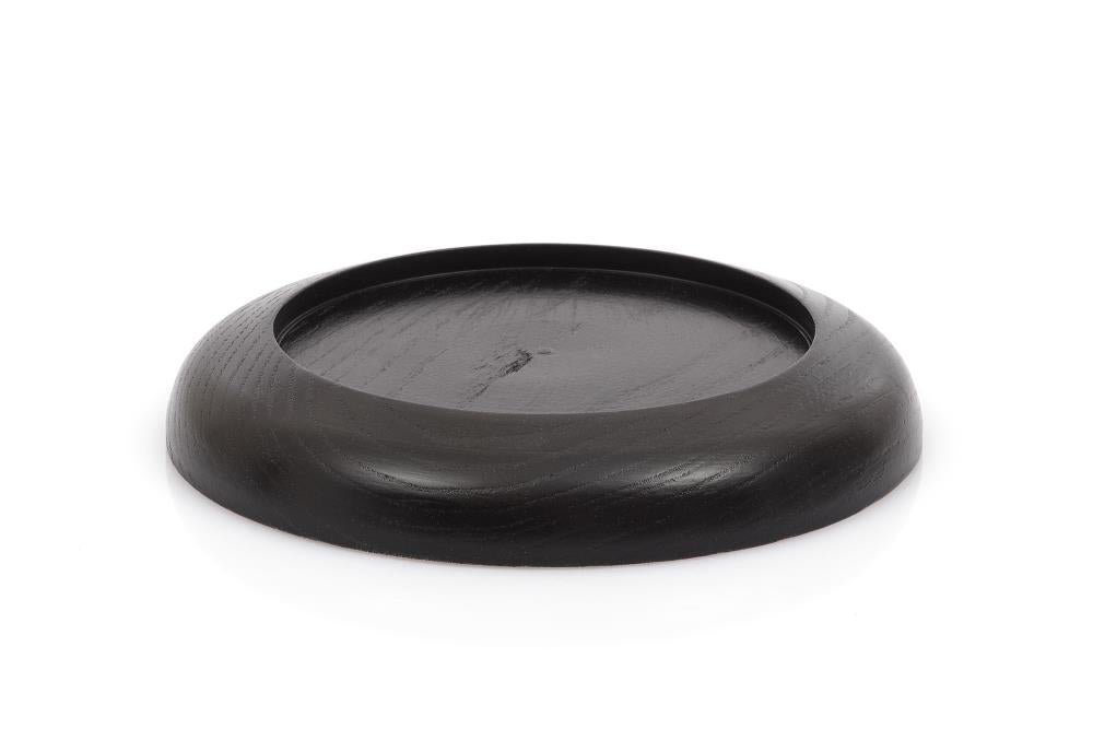 Flügel Untersetzer Holz; schwarz; rund; innen, 110 mm