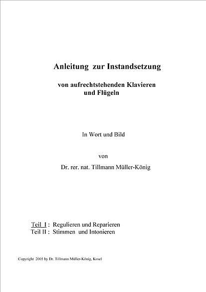 Dr. T. Müller König, Anleitung z. Instandsetzung Teil I, Regulieren und Reparieren