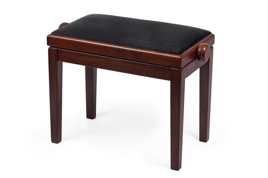 Beethoven-Bank, Beine montiert, stabile Mechanik, Farbe Nußbaum mittel